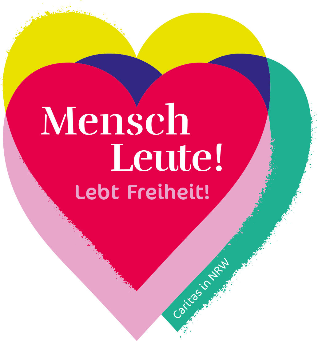 „Mensch Leute! Lebt Freiheit!“ – mit diesem Logo lädt die Caritas in NRW zur Teilnahme am Video-Wettbewerb ein.