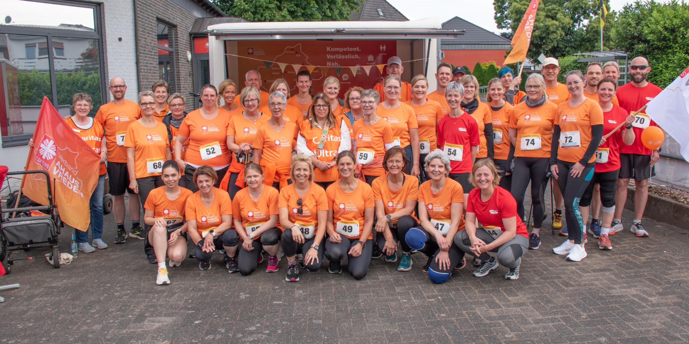 Neun Caritas-Teams gingen beim Firmenlauf in Vreden an den Start.