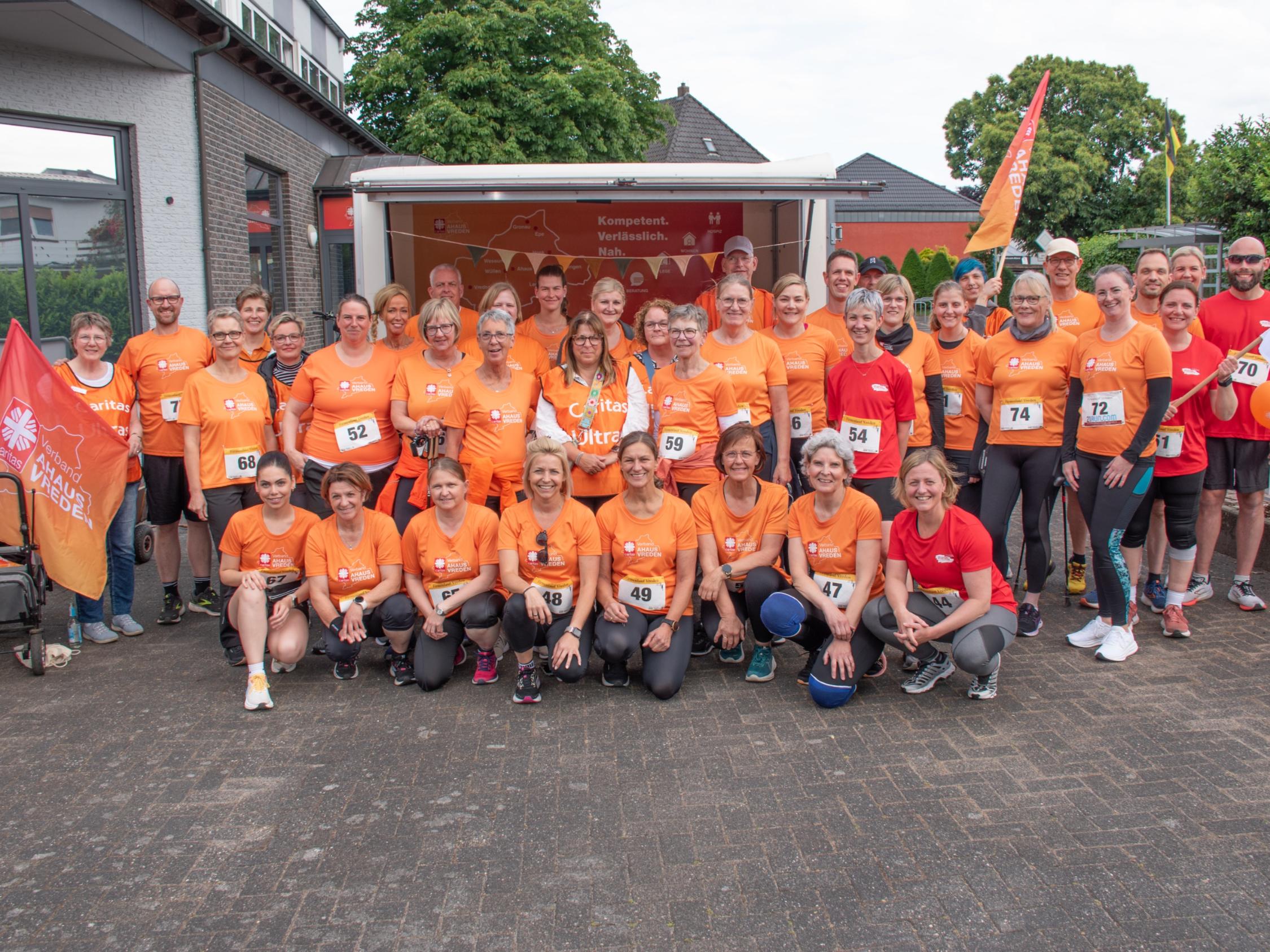 Neun Caritas-Teams gingen beim Firmenlauf in Vreden an den Start.
