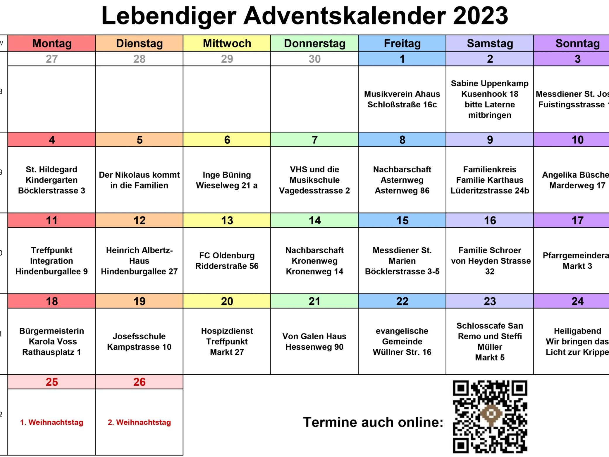 Lebendiger Adventskalender 2023