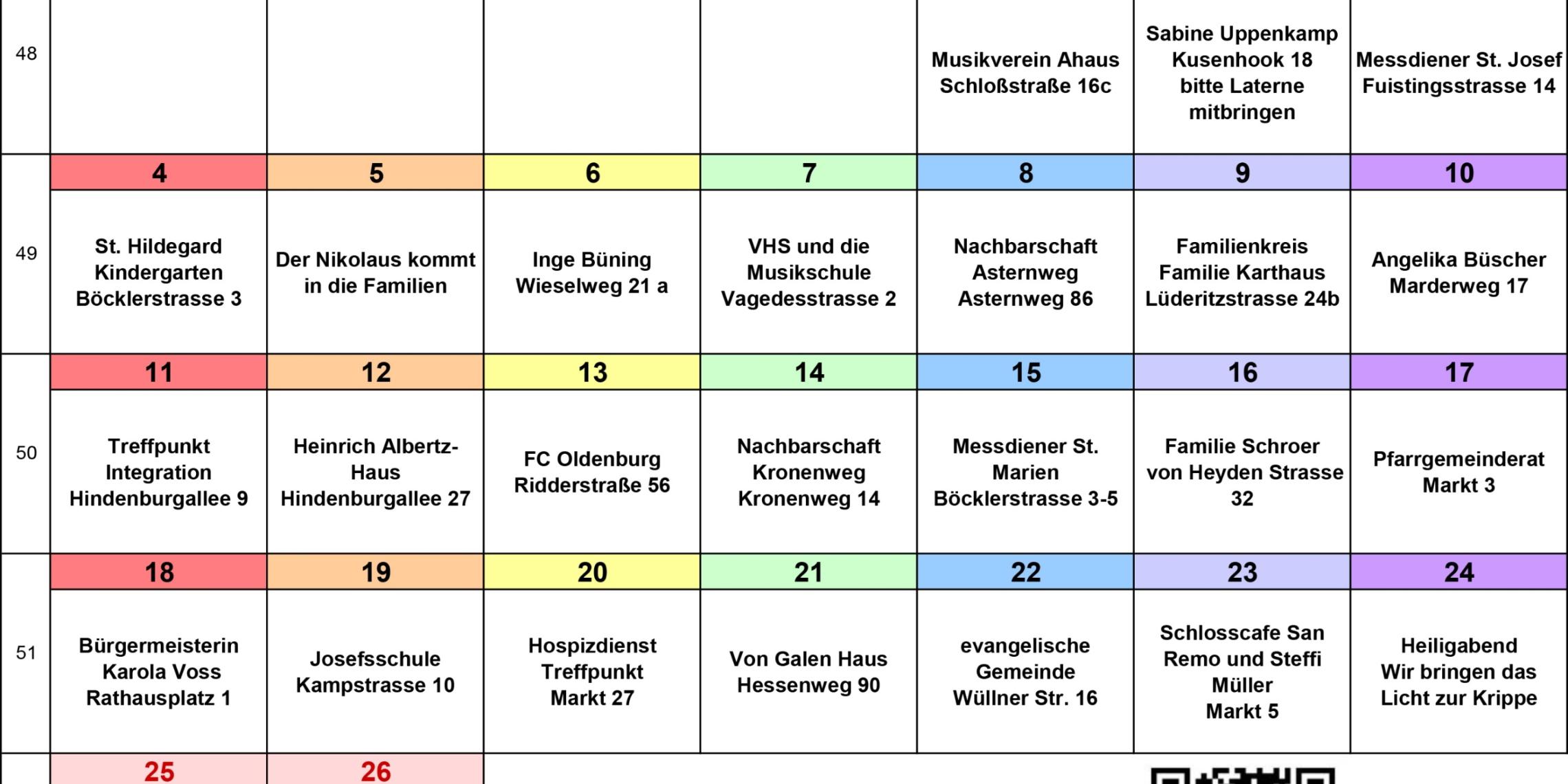 Lebendiger Adventskalender 2023