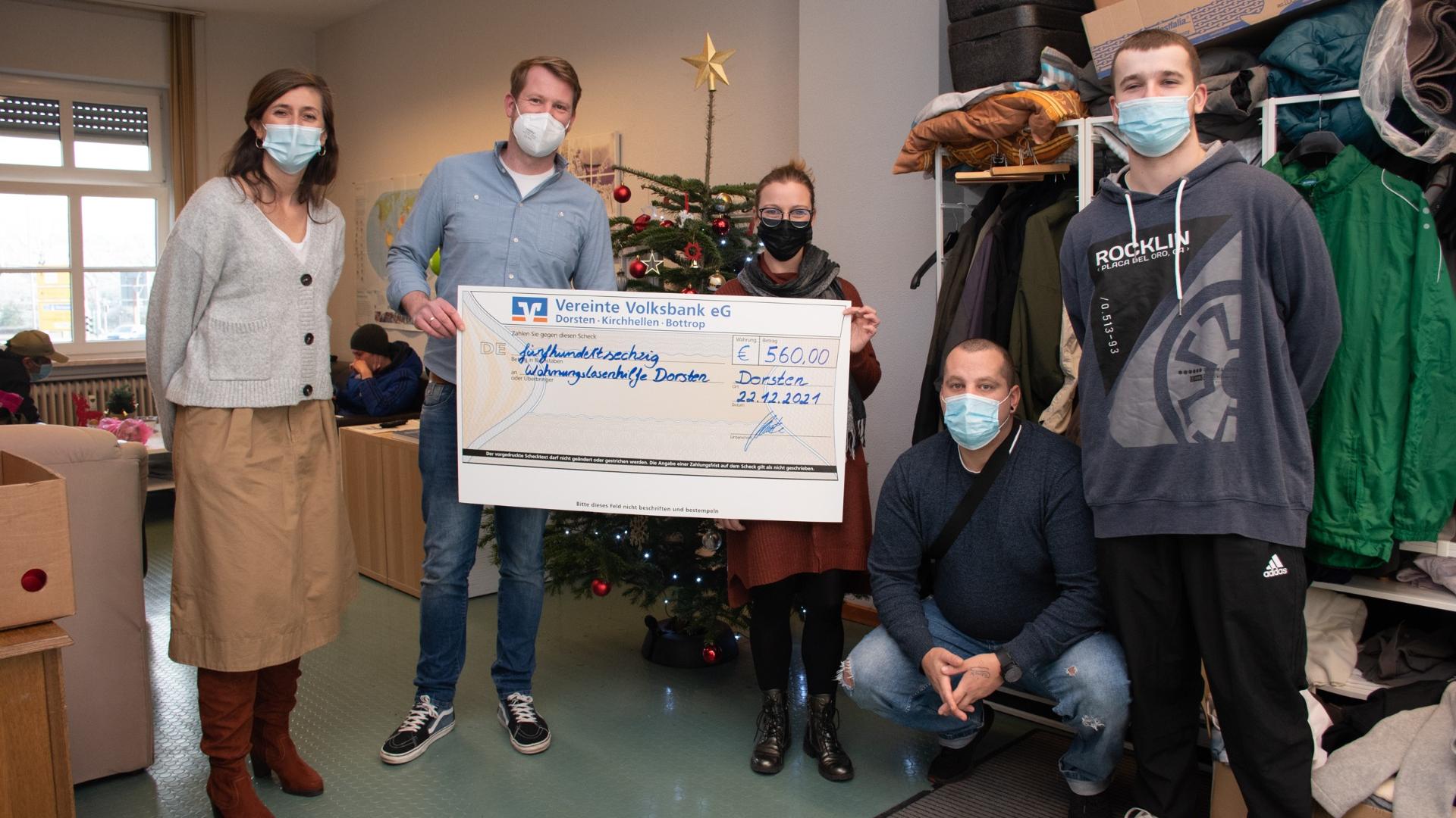 Spende für die Wohnungslosenhilfe Dorsten